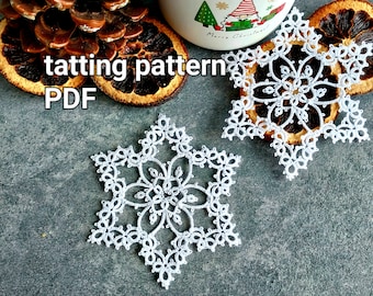 Tatting pattern PDF snowflake &quot;Miracle&quot; by Frivolite con sabor for shuttles