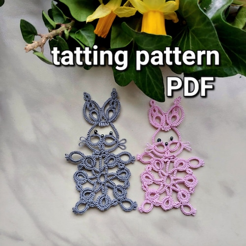 Tatting PDF Pattern rabbit for Shuttles - Etsy