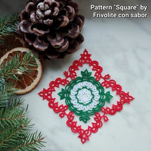 Tatting pattern PDF Square for shuttle image 9