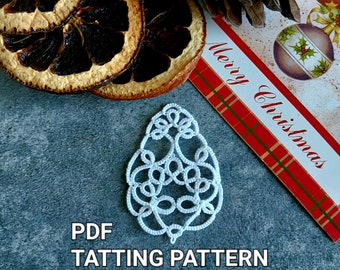 Tatting pattern PDF Lace pine cone by Frivolite con sabor for shuttles