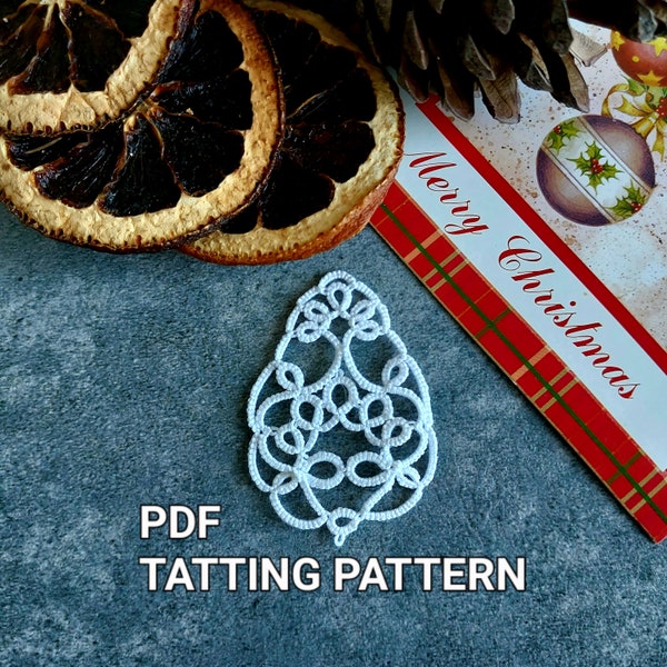 Tatting pattern PDF Lace pine cone by Frivolite con sabor for shuttles