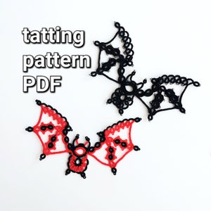 Tatting pattern PDF Bat by Frivolite con sabor for shuttles