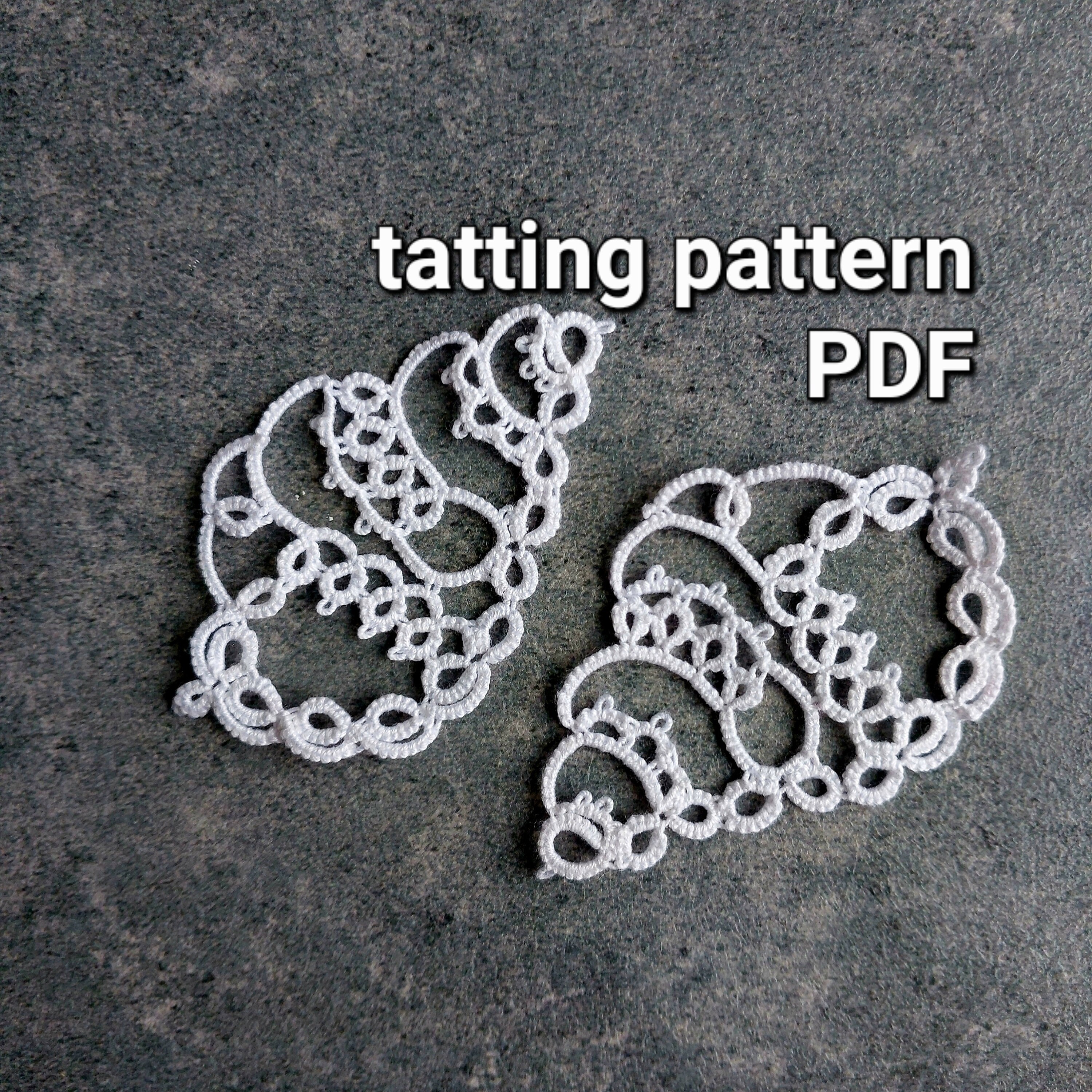 Tatting Pattern for Tatting Earrings Shuttle Tatting or Needle Tatting  Diagram, Instructions Frivolity Pattern Model Tutorial DIY 