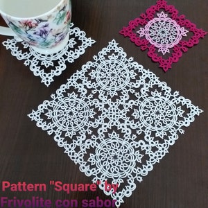 Tatting pattern PDF Square for shuttle image 7