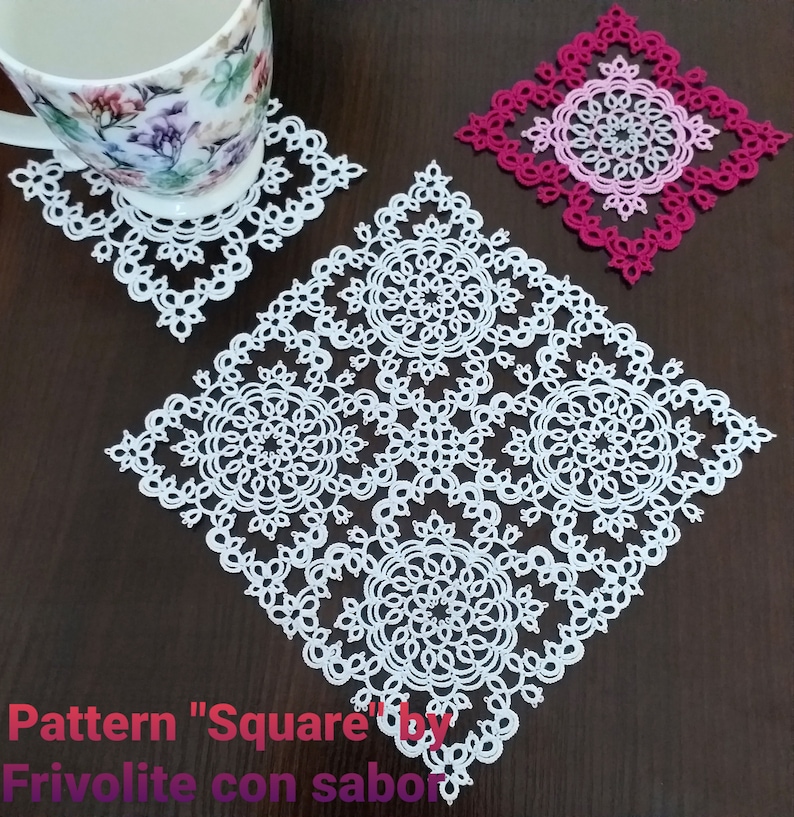 Tatting pattern PDF Square for shuttle image 7