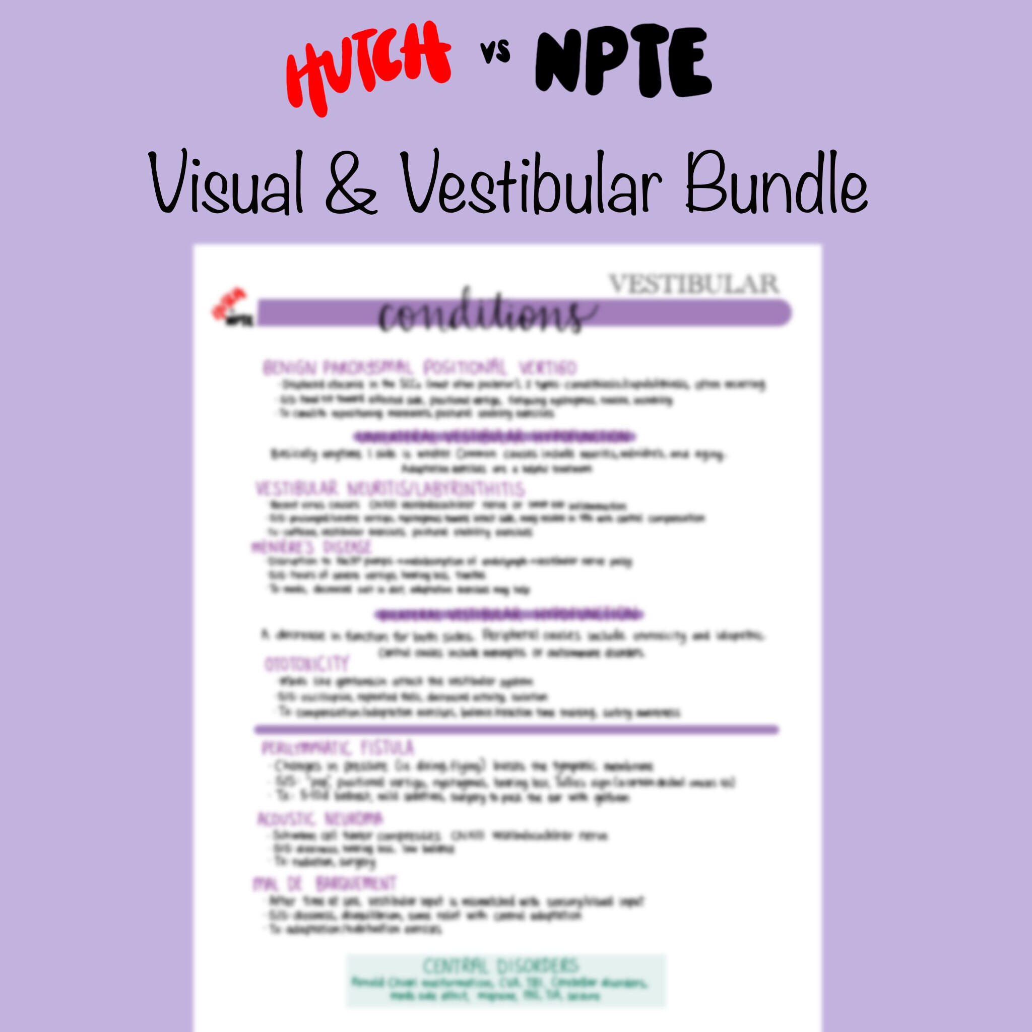 Visual & Vestibular Bundle - Etsy