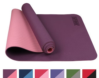 JODANI Yoga Mat, TPE Eco Friendly Non Slip Exercise Mat with Carrying Bag. For Yoga, Pilates, Gym and home workout. 183cm x 61cm x 0.6cm