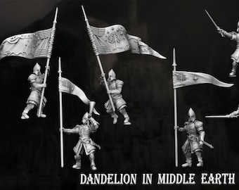 Soldaat van de wachttoren - Commandogroep (Banner, Hoornblazer, Kapitein) - (pakket met 3 eenheden)