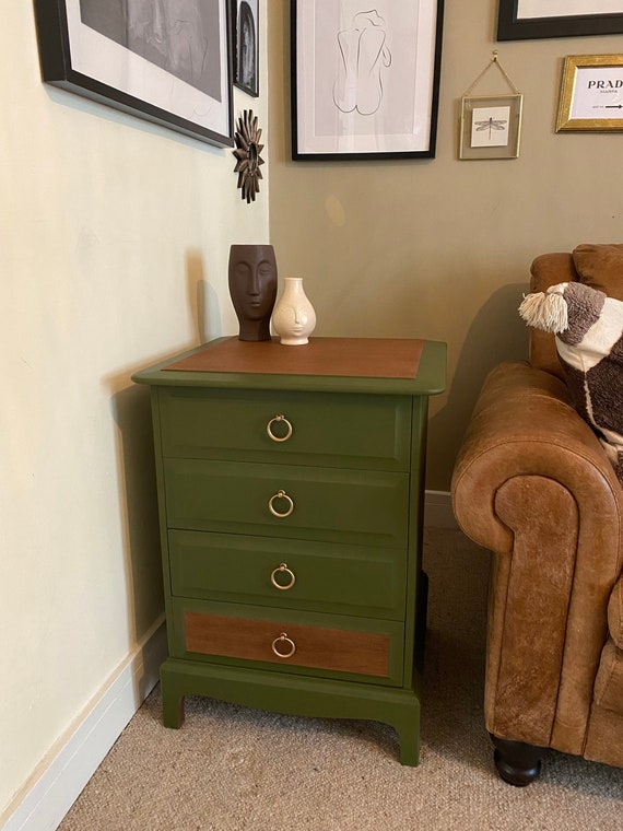 Upcycled STAG Minstrel Side Table drawers Etsy UK