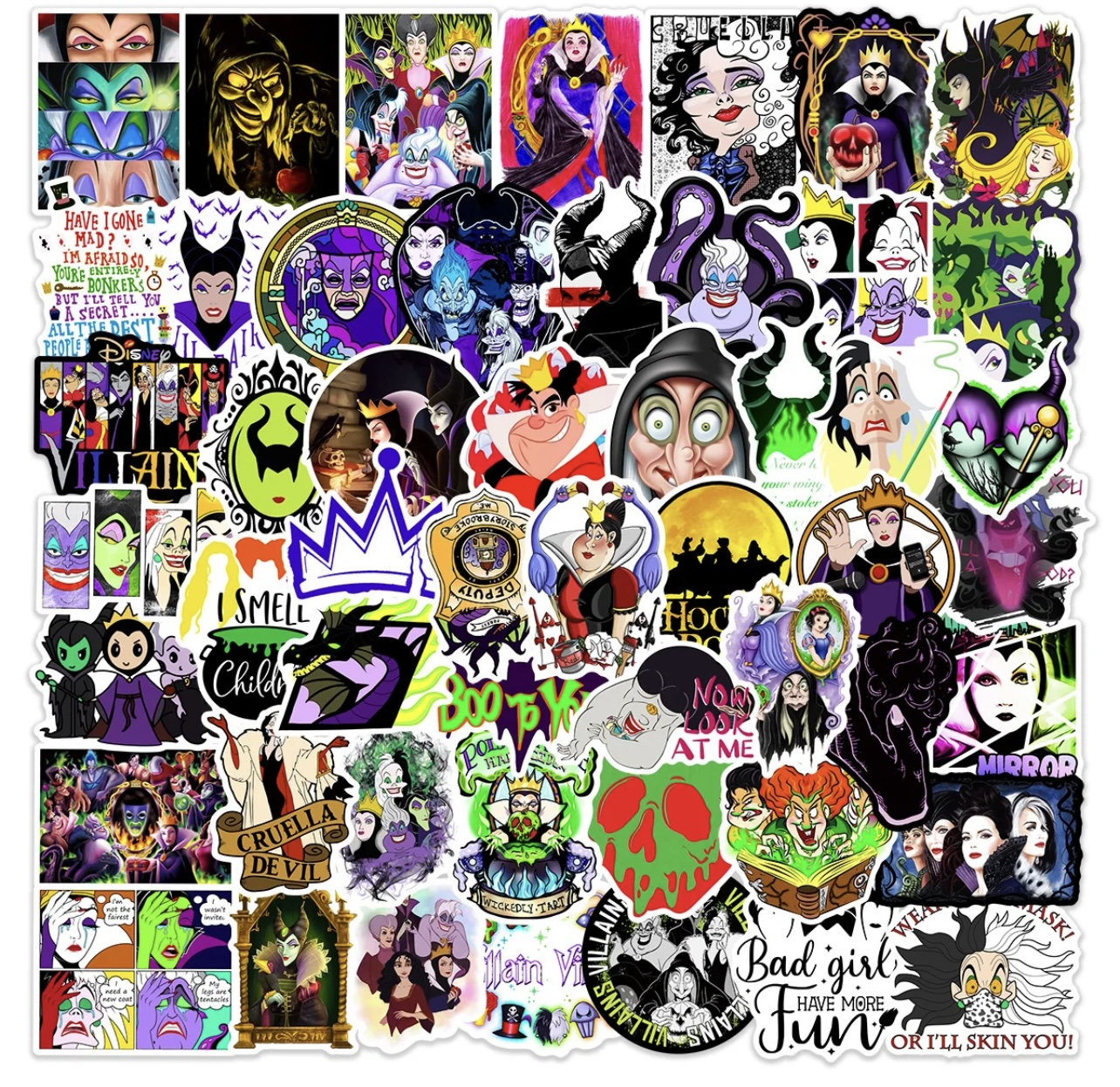 Stickers Disney Villains Evil Queen, Hook, Maleficent, Tremaine, Ursula,  Vanessa, Cruella, Hades, Yzma, Jafar, Gaston, Scar ,queen Hearts -   Canada