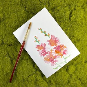 SNAPDRAGON: Cartão de felicitações em aquarela pintado à mão