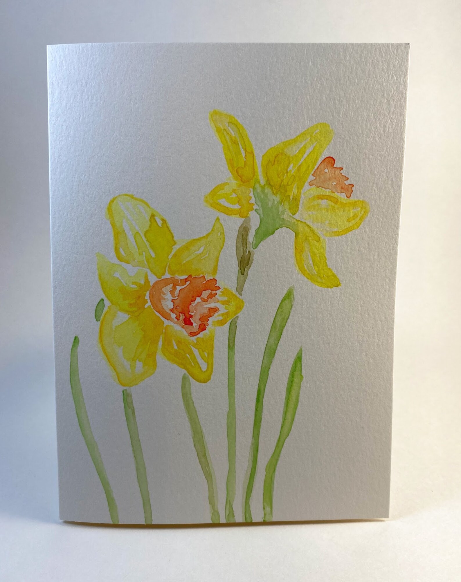 DAFFODIL Handpainted Watercolor Greeting Card Etsy