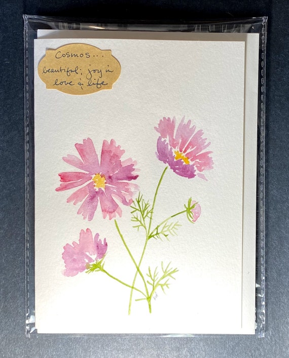 COSMOS Hand-painted Watercolor Greeting Card