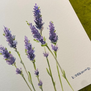 LAVANDE : carte de voeux aquarelle peinte à la main