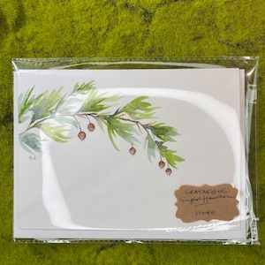 HAWTHORN: handgeschilderde aquarelwenskaart