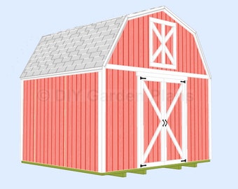 Planos de cobertizo Gambrel 12x10 / Descargar PDF