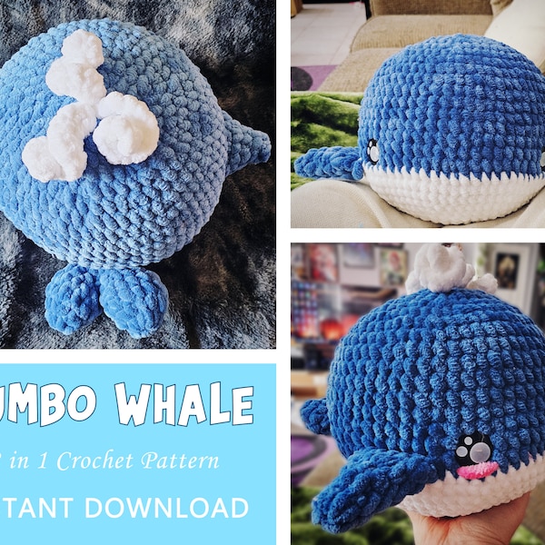 Jumbo Amigurumi Whale Crochet Pattern
