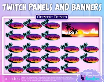 20x Tropical Sunset Panels | 1x Banner | Zucken