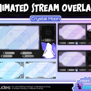Animated Crystal Moon Stream Overlays | Just Chatting | VR | Webcam | Game