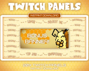 20x Honigbiene Panels | Twitch Banner