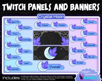 20x Kristall Mond Panels | 2x Banner | Zucken