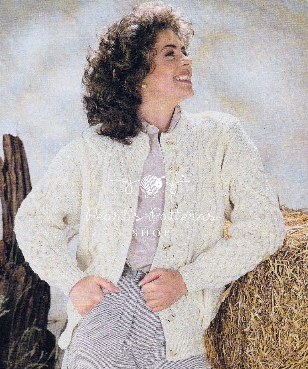 Knitting Pattern Ladies Aran Waistcoat PDF Instant Download Pattern PDF