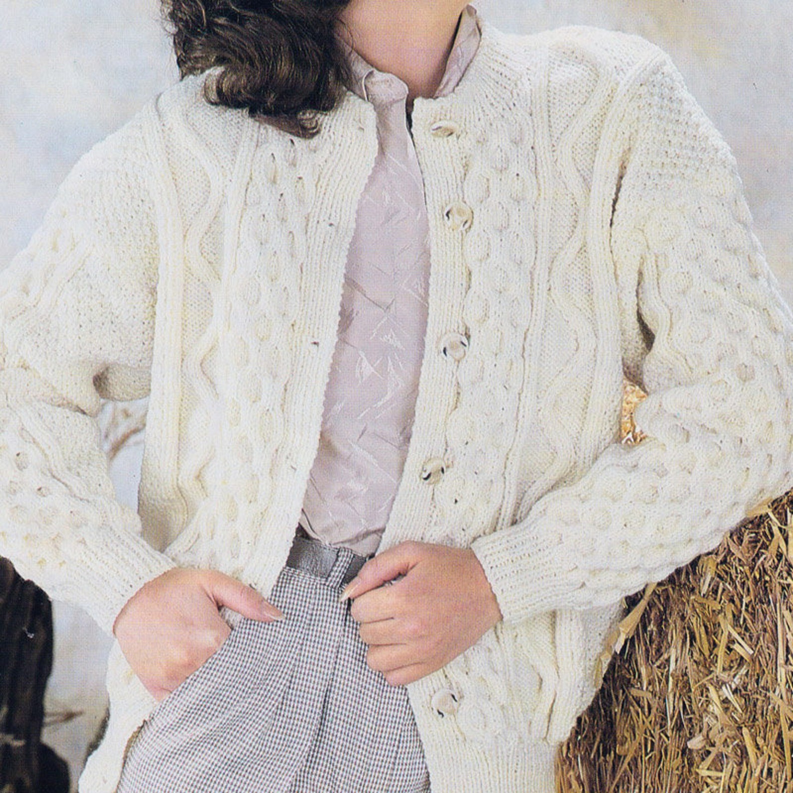 Knitting Pattern Ladies Aran Waistcoat PDF Instant Download Pattern PDF
