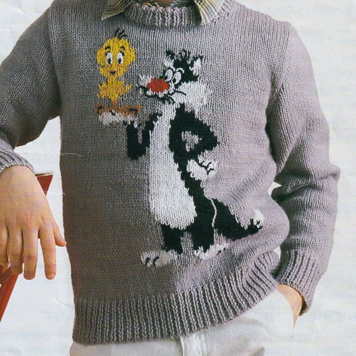 Knitting Pattern Vintage Sylvester and TweetiePie Sweater Etsy España