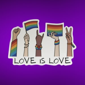 Love is Love Sticker, Pride Month, Subtle Pride, Love One Another, LGBTQ Sticker, Gay Pride, Pride Merch, Pride Ally Sticker, Gay Rights