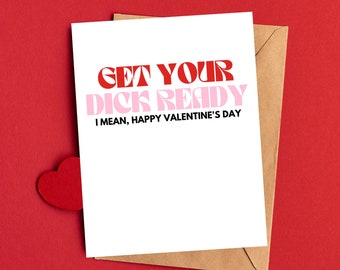 Dirty Valentines Card for Him | Raunchy Valentines Day Cards for Boyfriend or Husband | Witty Valentine's Card | Valentine's Cards for Him