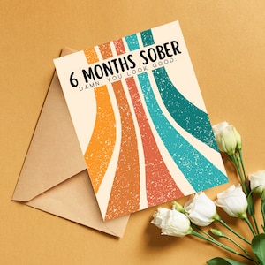 Cadeau pour 6 mois d'abstinence, anniversaire de sobriété, 6 mois d'abstinence pour hommes Cartes d'abstinence pour femmes, cadeaux de récupération, au jour le jour
