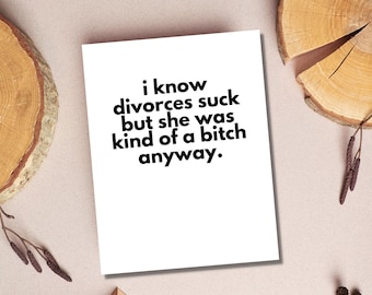 Divorce Gifts for Him | Funny Divorce Card for Men | Humorous Divorce Gifts | Witty Divorce Gift for Men | Cheeky Divorce Card for Him