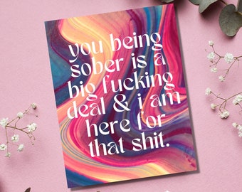 Proud of You for Staying Sober | Sobriety Gift for Women | Sobriety Gifts | Sobriety Cards | Recovery Gifts | Sobriety Cards | Sober Gifts