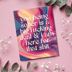 Proud of You for Staying Sober | Sobriety Gift for Women | Sobriety Gifts | Sobriety Cards | Recovery Gifts | Sobriety Cards | Sober Gifts