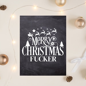 Cartes de Noël offensives | Cartes de Noël humoristiques | Carte de Noël hilarante | Joyeux Noël enculé | Carte de Noël grossière