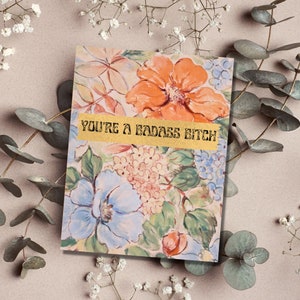 Tarjeta "Eres una perra ruda" / Tarjeta de felicitación divertida para ella / Tarjeta de felicitación atrevida para su mejor amiga / Tarjeta de felicitación atrevida para una amiga