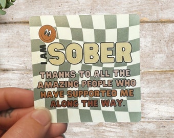 Sobriety Stickers, Gift for Sponsor, Thanks for Supporting Me, Sober Sticker, Addiction Recovery, AA Recovery Gift Ideas, Sobriety Gift