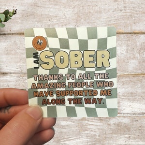 Nykterhetsklistermärken, present till sponsor, tack för att du stöder mig, nykterhetsklistermärke, missbruksåterhämtning, AA-återhämtning presentidéer, nykterhetspresent