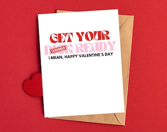 Dirty Valentines Card for Him | Raunchy Valentines Day Cards for Boyfriend or Husband | Witty Valentine's Card | Valentine's Cards for Him