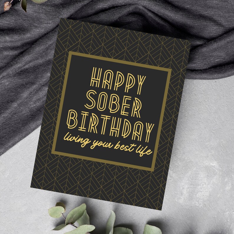Happy Sober Birthday Card Recovery Birthday Card Sobriety Etsy