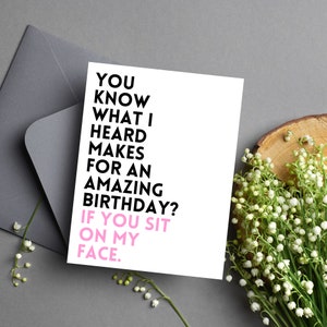 Raunchy Birthday Card for Her Dirty Birthday Card for Girlfriend or ...