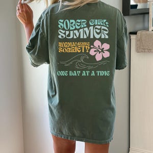 Sobriety Shirt for Women, Sober T Shirt, Addiction Recovery, Sober Shirts, One Day At A Time, Ocean Inspired Clothing, Gift for Sponsor