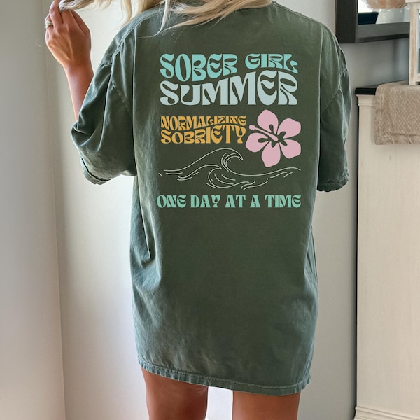 Sobriety Shirt for Women, Sober T Shirt, Addiction Recovery, Sober Shirts, One Day At A Time, Ocean Inspired Clothing, Gift for Sponsor