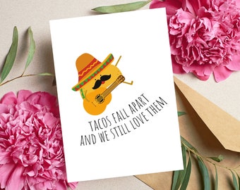 Taco Greeting Card | Cute Sympathy Card | Cheeky Condolence Card | Supportive Greeting Card | Encouragement Card | Thinking of You Card