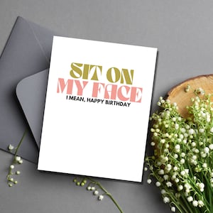 Dirty Birthday Card for Her Raunchy Birthday Cards Witty Birthday Card ...