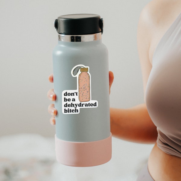 Dont Be a Dehydrated Bitch Sticker, Funny Stickers Adult, Self Care Stickers, Water Intake, Water Bottle Sticker, Drink Water Reminder