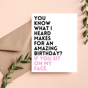 Raunchy Birthday Card for Her Dirty Birthday Card for Girlfriend or ...