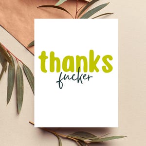 Snarky Thank You Card | Hilarious Thank You Note | Sarcastic Thank You Greeting Card | Cheeky Thank You Card | Rude Thank You Cards