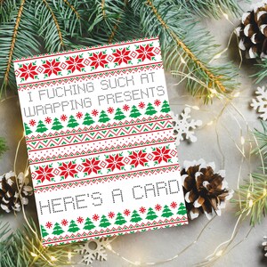 Rude Weihnachtskarte Unangemessene Weihnachtsgeschenke für Freund Hässliche Weihnachtspullover Erwachsene Weihnachtskarten Lustig
