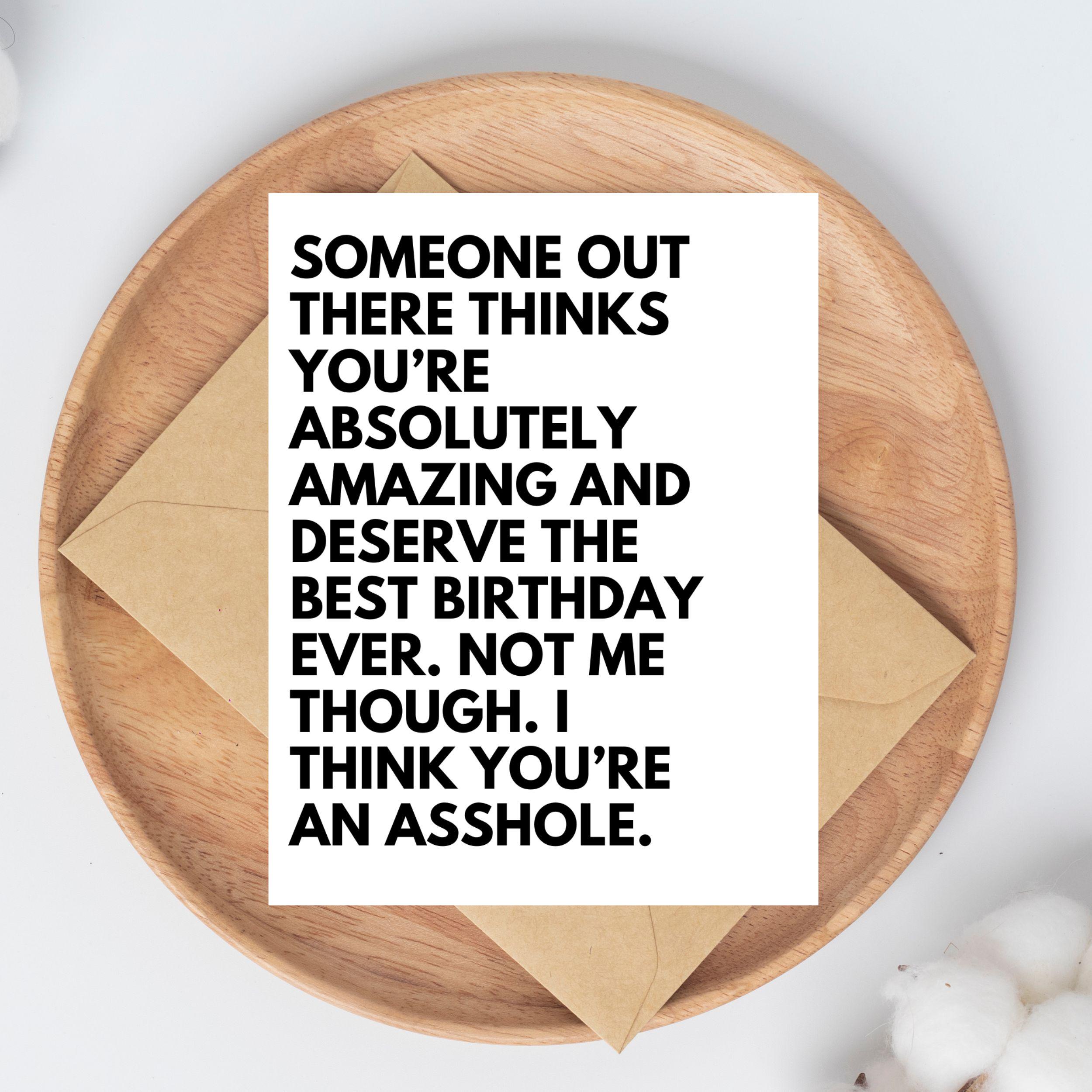 Rude Birthday Card, Hilarious Cards, Offensive Birthday Card ...
